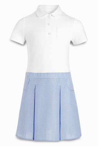 Blue Gingham Two-In-One Dress (3-14yrs)